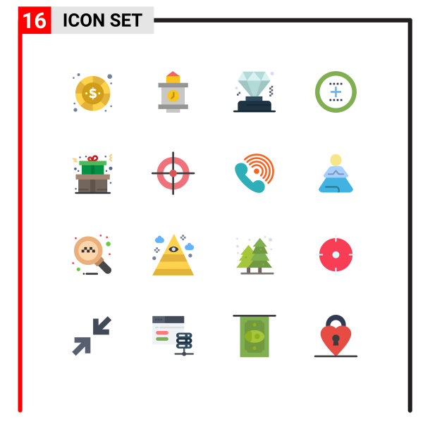 可编辑线包16个简单的平面颜色图片下载