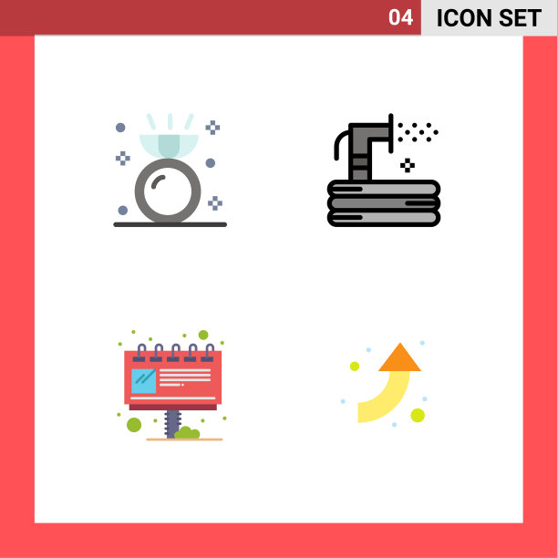 4平面图标概念的网站，移动和应用程序图片下载