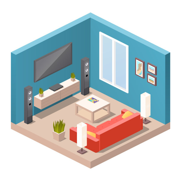 现实的等距厅图片下载