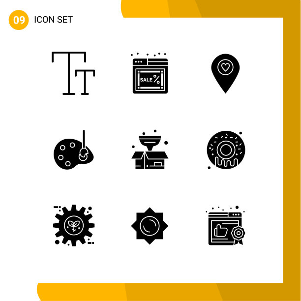 移动界面立体字形设置9个象形图图片下载