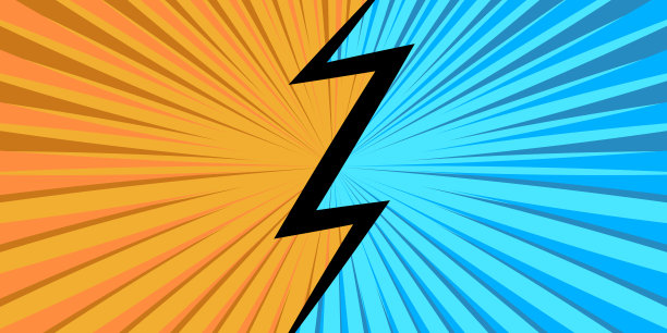 漫画抽象模板与黑暗射线和半色调幽默效果的绿色径向背景。图片下载