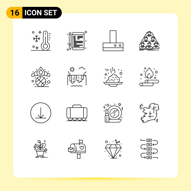 象形图设置16个简单的业务轮廓图片下载