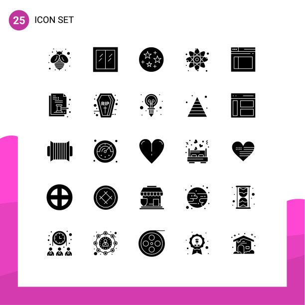 用户界面包25个基本立体字形图片下载