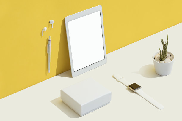 数字平板模型，模板与个人配件平铺图片下载