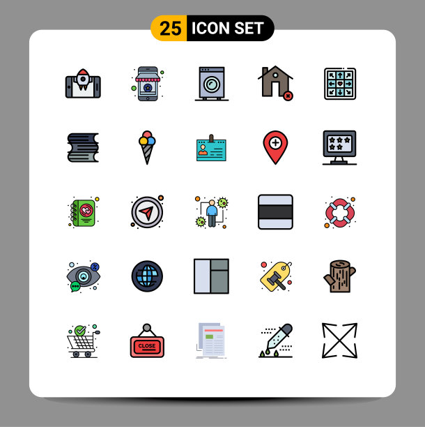 25主题填充线平面颜色和可编辑图片下载