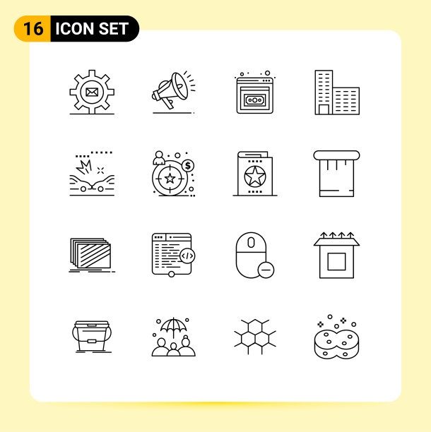 可编辑的线包16简单的轮廓买家图片下载