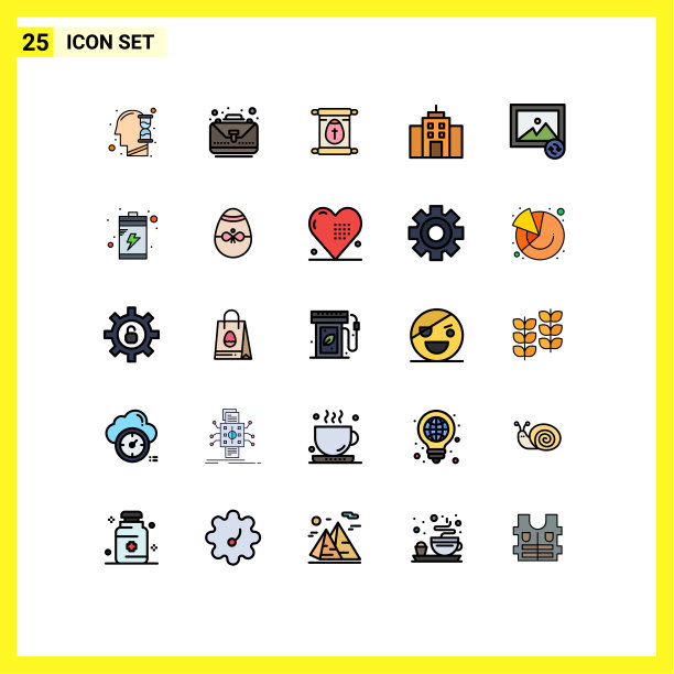 25个创意图标的现代符号和符号图片下载