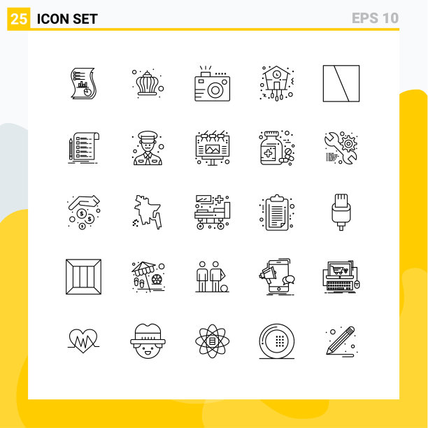 股票图标包25行符号和符号图片下载