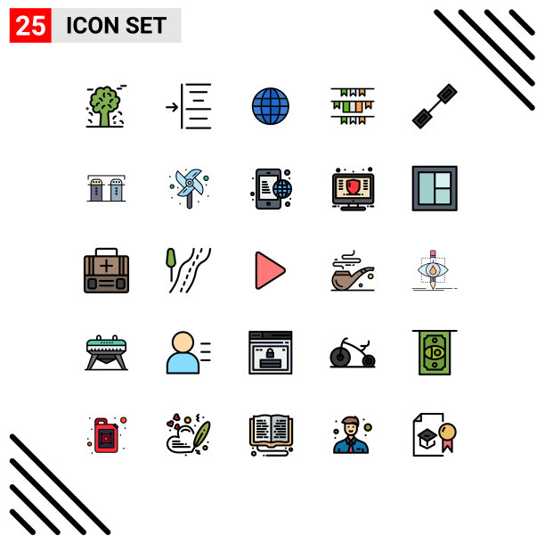 现代设置25填充线和平色图片下载