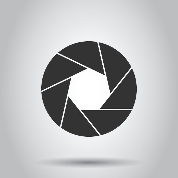 平面风格的相机隔膜图标。白色孤立背景上的镜头符号矢量插图。照片快照业务概念。图片下载