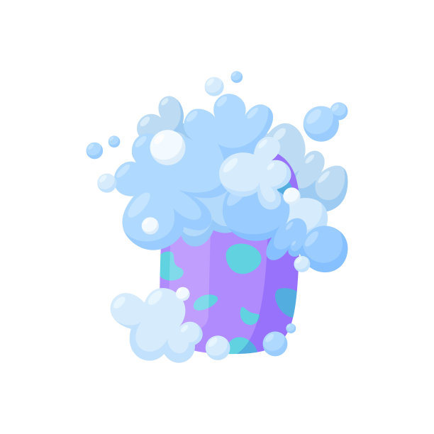 肥皂和泡沫。自制的有机肥皂。矢量图图片下载