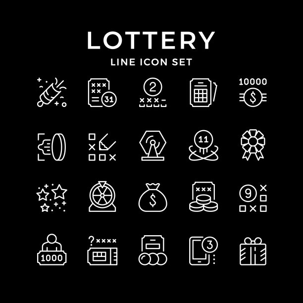 设置彩票的线条图标图片下载