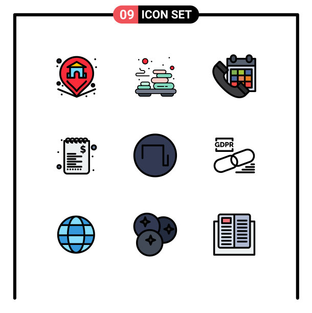 用户界面包9基本填充线平图片下载