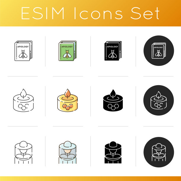 养蜂商业图标集图片下载