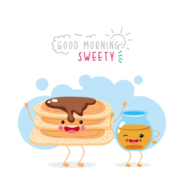 可爱有趣的煎饼和甜蜜的微笑图片下载