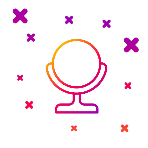 颜色线圆形化妆镜图标孤立在白色背景。梯度随机动态形状。矢量图图片下载