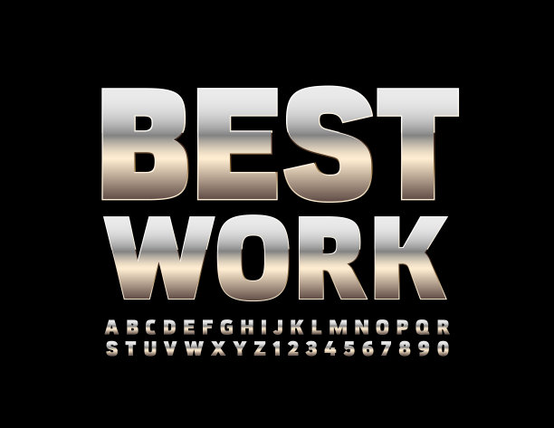 最佳作品与银字母和数字图片下载