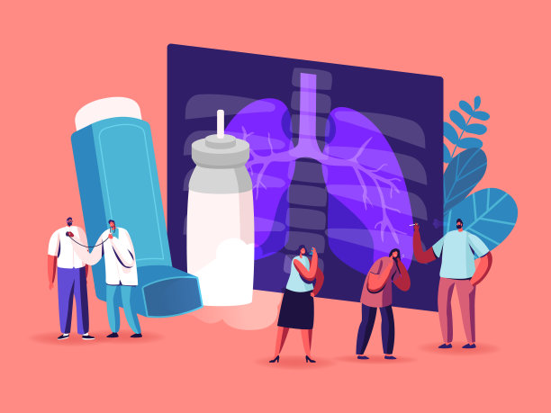 肺病学，哮喘疾病，巨大肺部的微小特征，x光机和吸入器，呼吸系统的检查和治疗图片下载