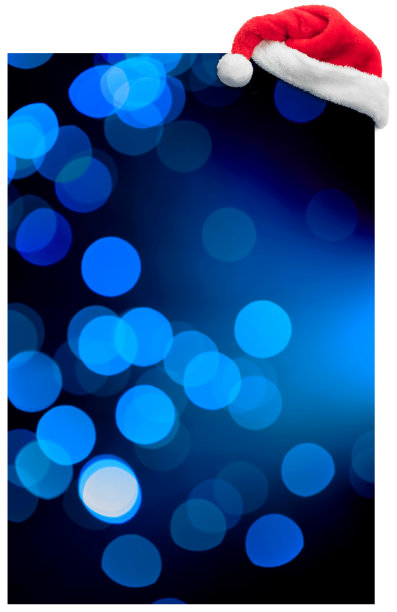 圣诞问候(美丽的散景圣诞帽)图片下载