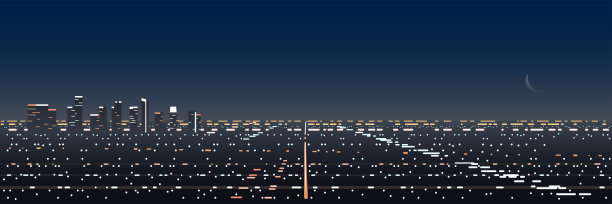 洛杉矶夜景全景横幅图片下载