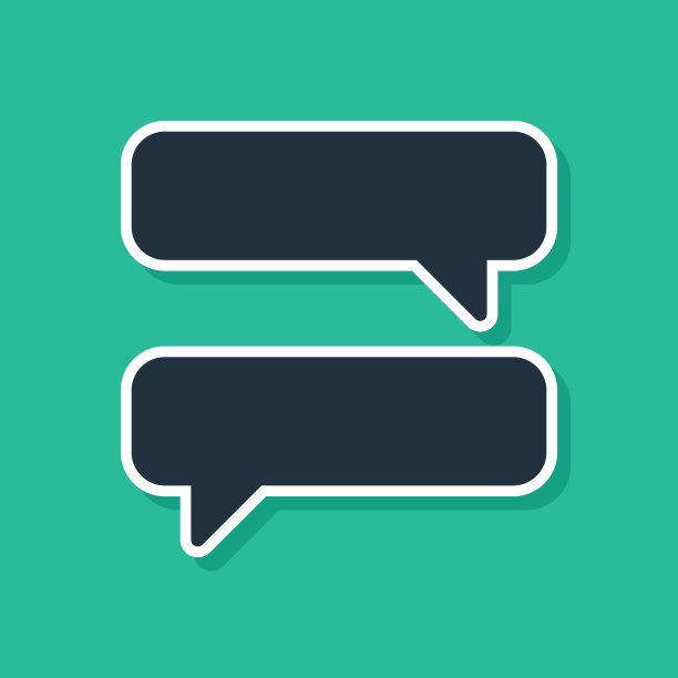 蓝色语音气泡聊天图标隔离在绿色背景。消息图标。交流或评论聊天符号。矢量图图片下载