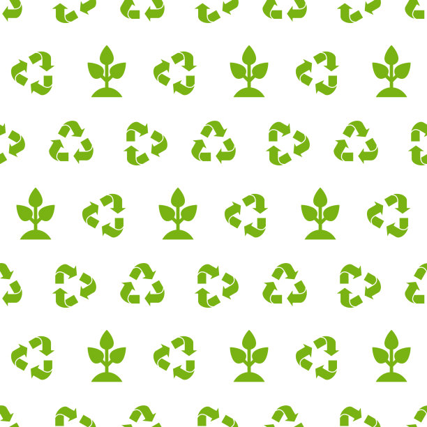 循环生态无缝模式。平面向量插图。图片下载