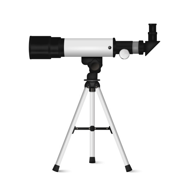 真实的望远镜孤立在白色的背景。矢量插图。图片下载