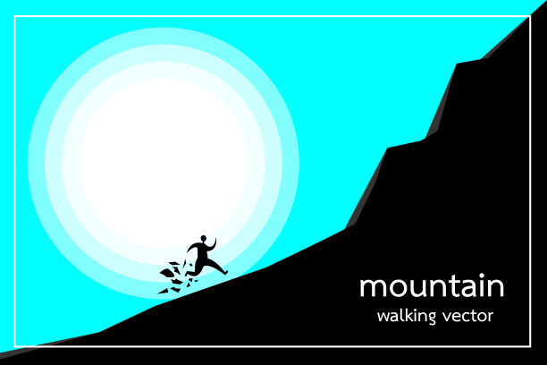 剪影，人们跑到山上图片下载