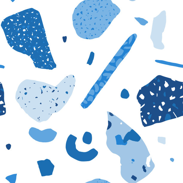 无缝水磨石图案时尚经典蓝色2020。图片下载