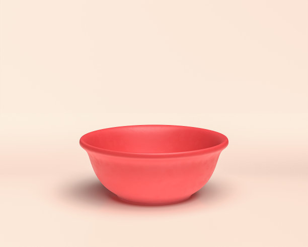 3d图标单盘，单色平面固体红色在白色背景，3d图标集，3d渲染，餐桌图片下载