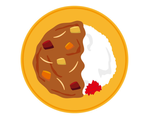 矢量插图咖喱饭与土豆和胡萝卜。图片下载