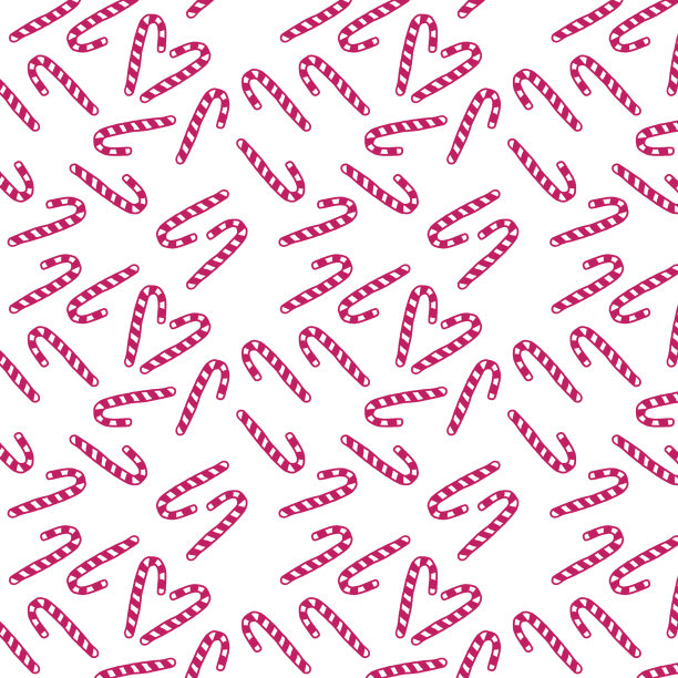 白色背景上的粉色圣诞糖果无缝图案图片下载