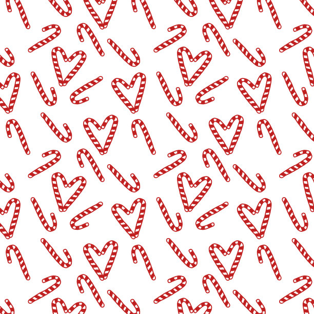 新年糖果白底无缝图案图片下载