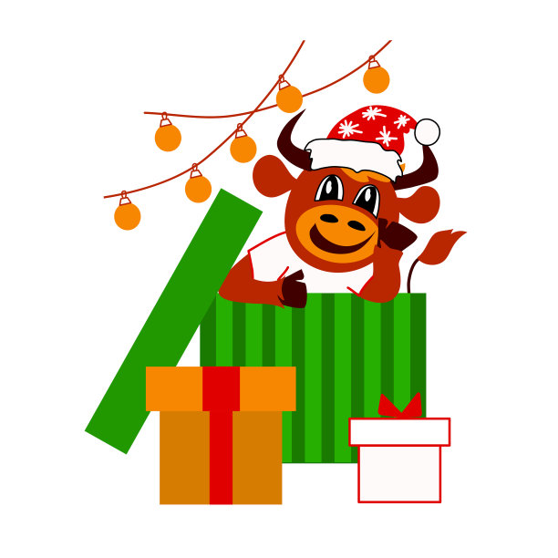 矢量插图与象征的公牛年。中国新年。孤立的背景。图片下载