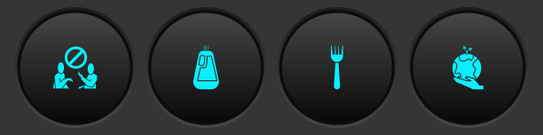 设置“防止塑料污染”、“洗碗液瓶”、“一次性叉子”和“手持地球仪”图标。向量图片下载