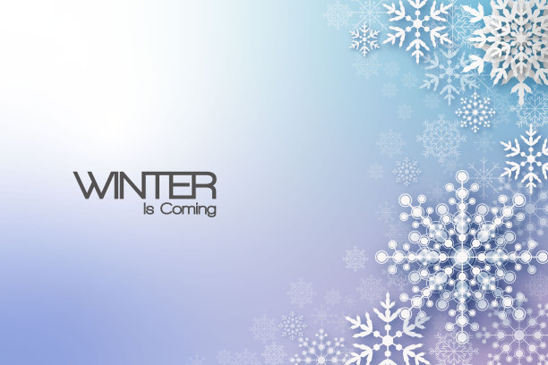 以雪花和雪花为背景的节日问候。图片下载