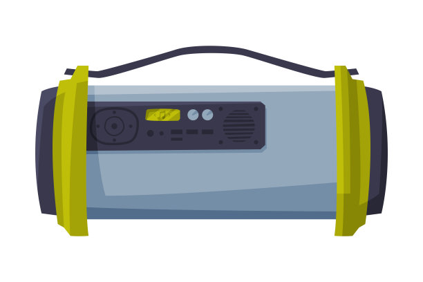 便携式无线扬声器矢量插图上的白色背景图片下载