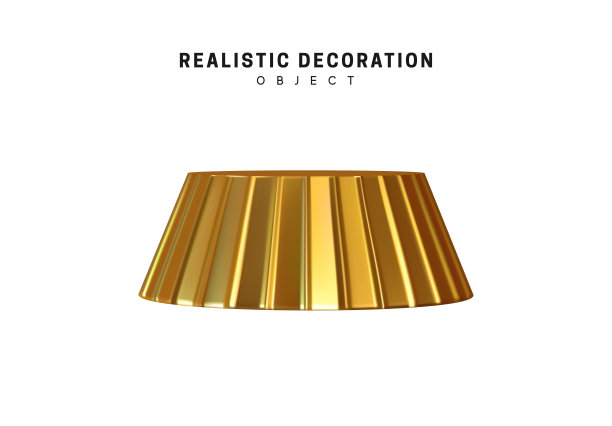 金属铜齿轮。现实的机械细节。3d对象隔离在白色背景。矢量图图片下载