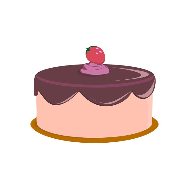 美丽的蛋糕图标，孤立在白色的背景。矢量图图片下载