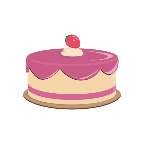 美丽的蛋糕图标，孤立在白色的背景。矢量图图片下载