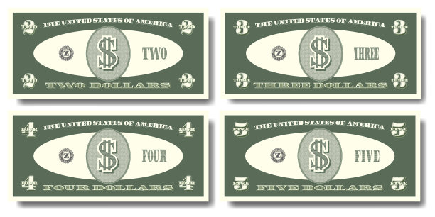 正面是我们虚构的绿皮书钞票图片下载