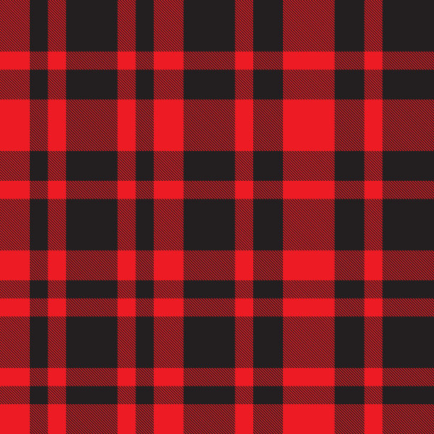 红色格子呢格子无缝图案图片下载
