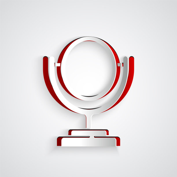 纸剪圆妆镜图标孤立上图片下载