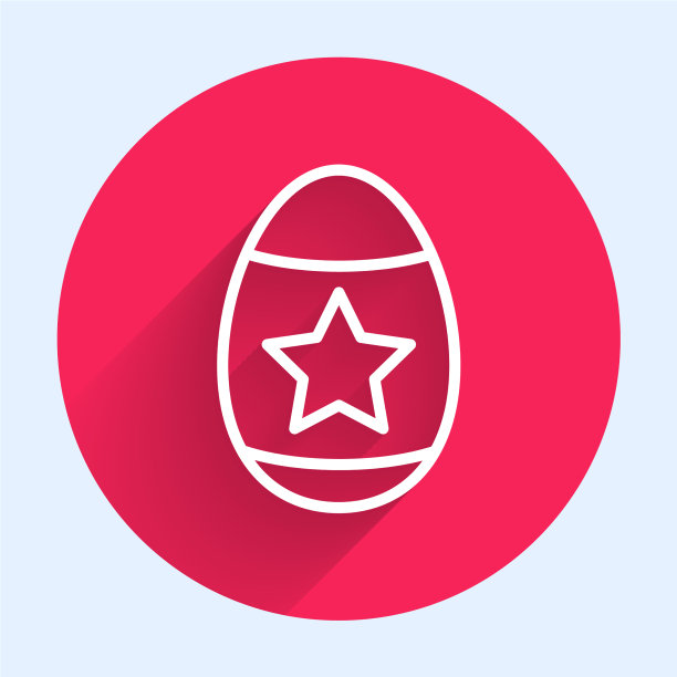 白色线与复活节彩蛋图标隔离长图片下载