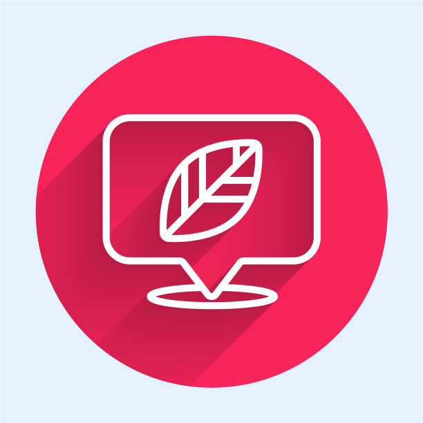 带有叶子图标的白线定位销图片下载