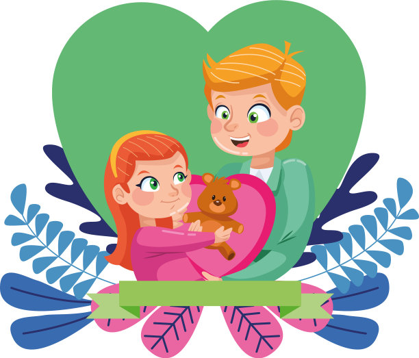 年轻的父亲和年幼的女儿在花心图片下载