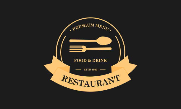 复古餐厅标识和徽章标识图片下载