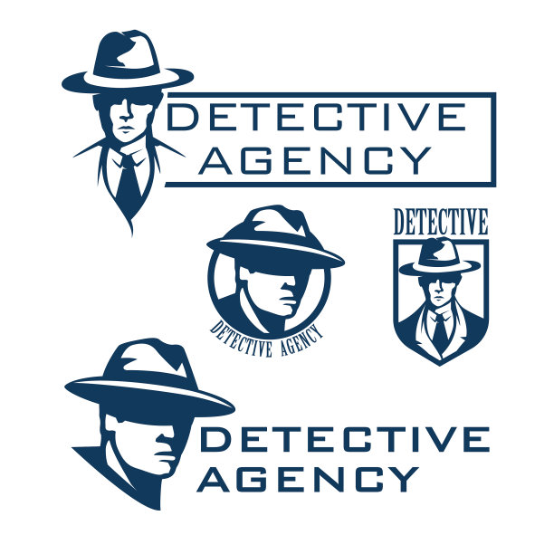 侦探社标志抽象的男人头戴帽子图片下载