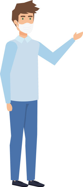 优雅的男子用口罩隔离图标图片下载