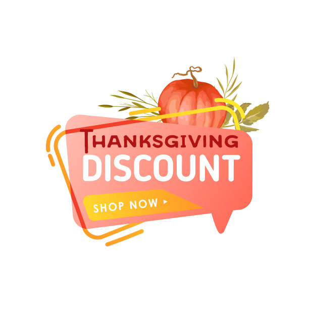 感恩节促销横幅模板，特价，促销折扣。抽象气泡与南瓜。秋季标签，促销徽章为季节性提供交易，秋季促销，广告，矢量插图图片下载